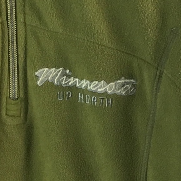 Polar Fleece Jacket Minnesota Up North Large Green - Picture 5 of 5